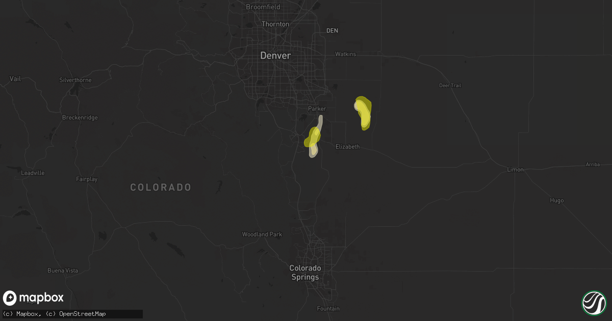 Hail map in Castle Rock, CO on August 15, 2017