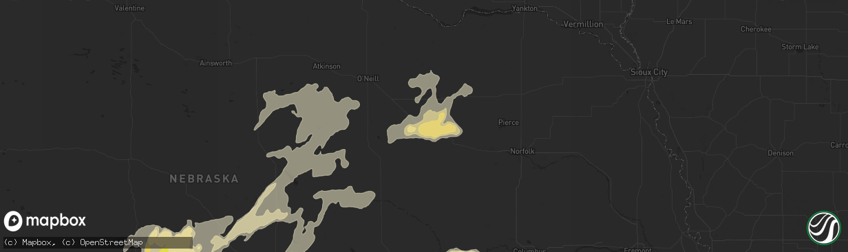 Hail map in Clearwater, NE on August 15, 2017