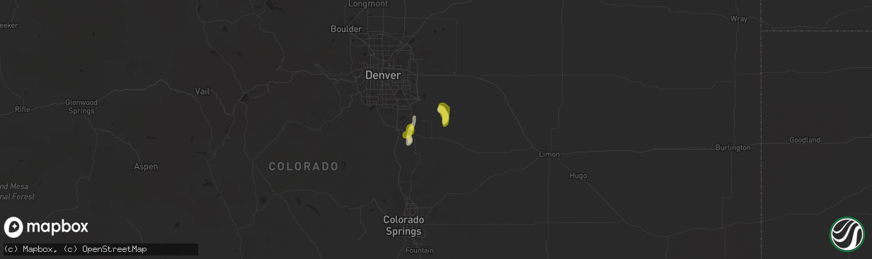 Hail map in Elizabeth, CO on August 15, 2017