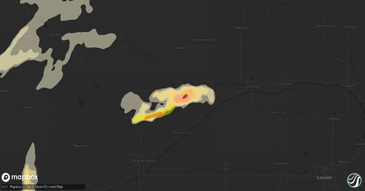 Hail map in Fullerton, NE on August 15, 2017