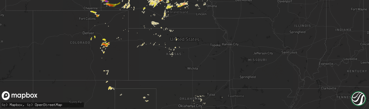 Hail map in Kansas on August 15, 2017