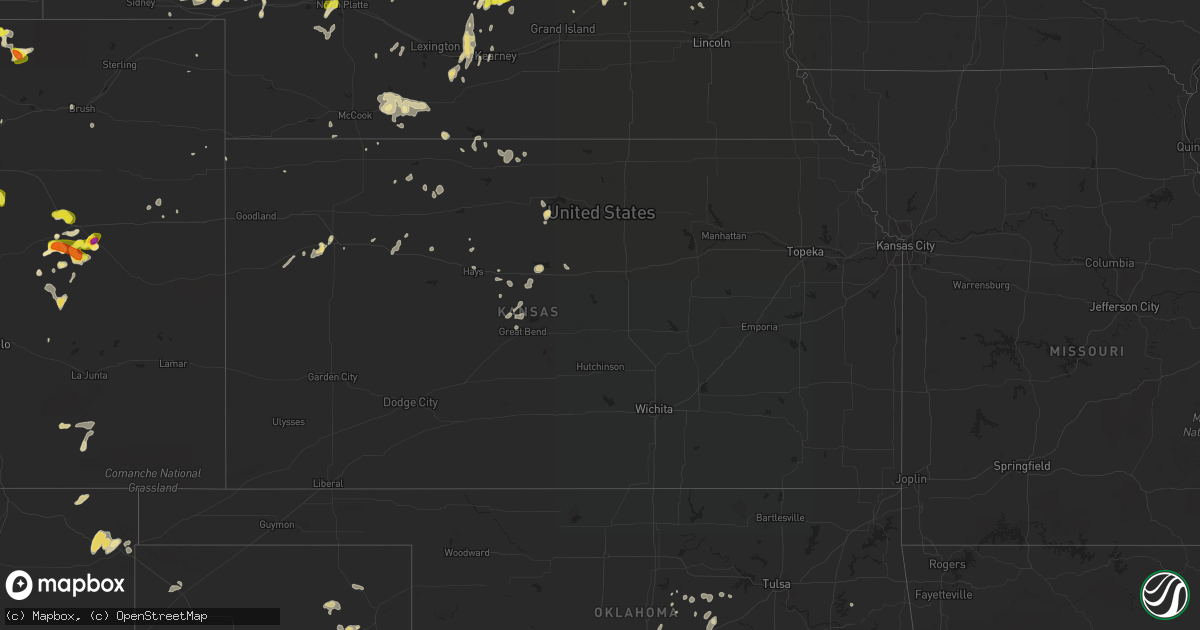 Hail map in Kansas on August 15, 2017