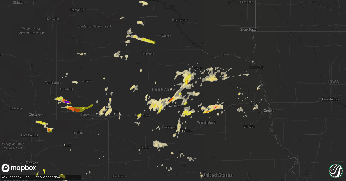 Hail map in Nebraska on August 15, 2017