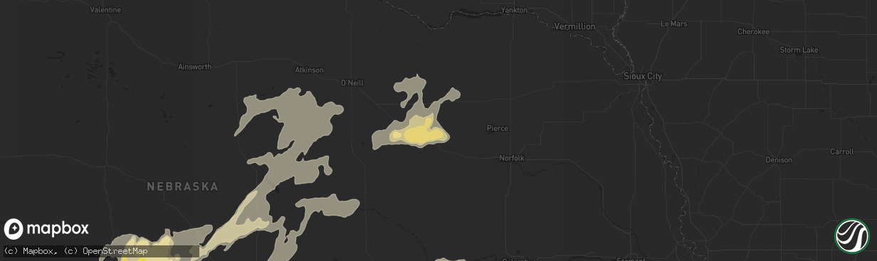 Hail map in Neligh, NE on August 15, 2017