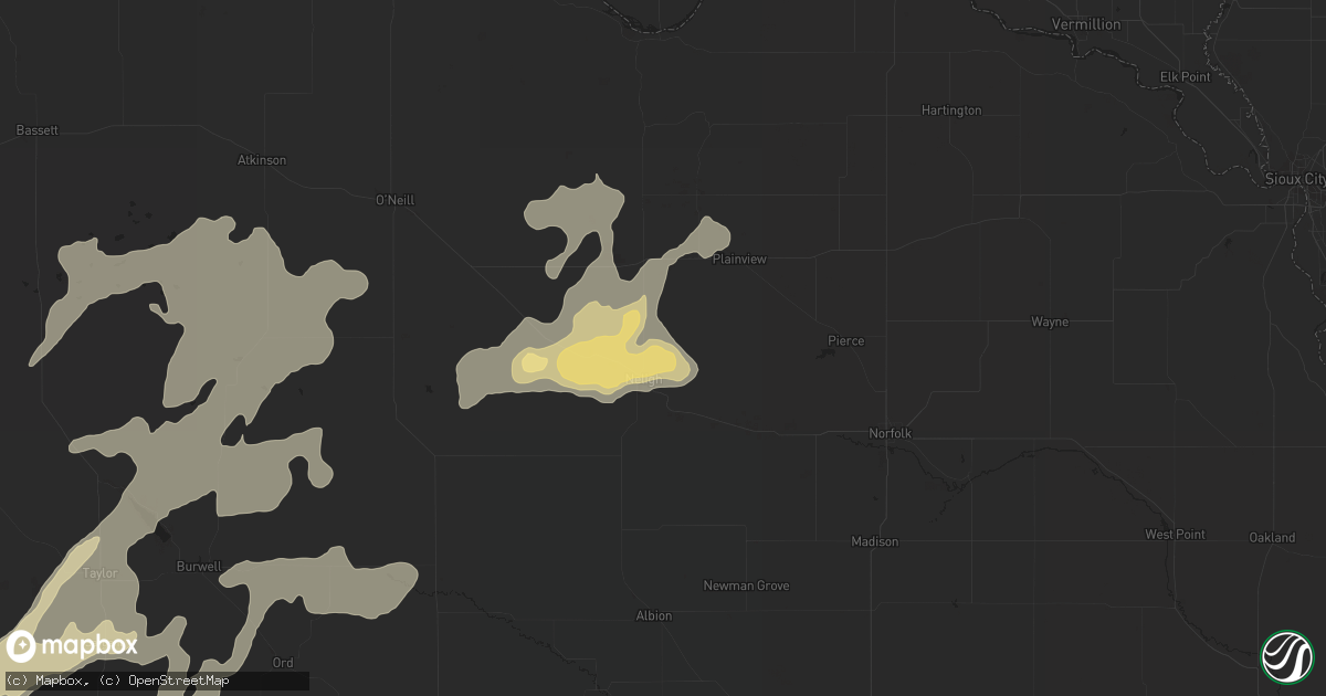 Hail map in Neligh, NE on August 15, 2017
