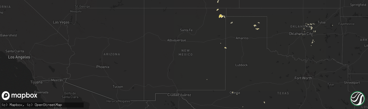 Hail map in New Mexico on August 15, 2017