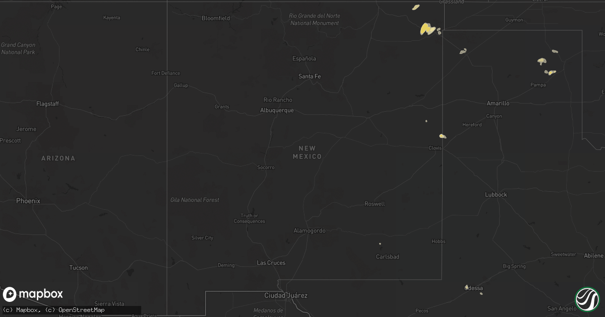 Hail map in New Mexico on August 15, 2017