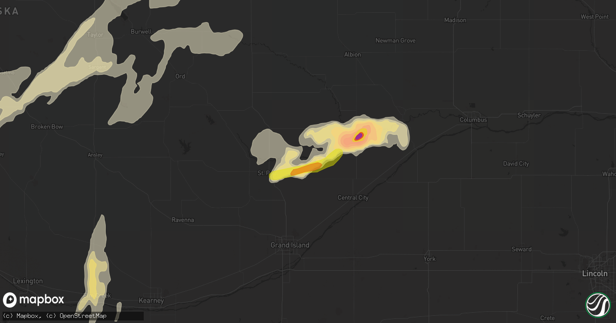 Hail map in Palmer, NE on August 15, 2017