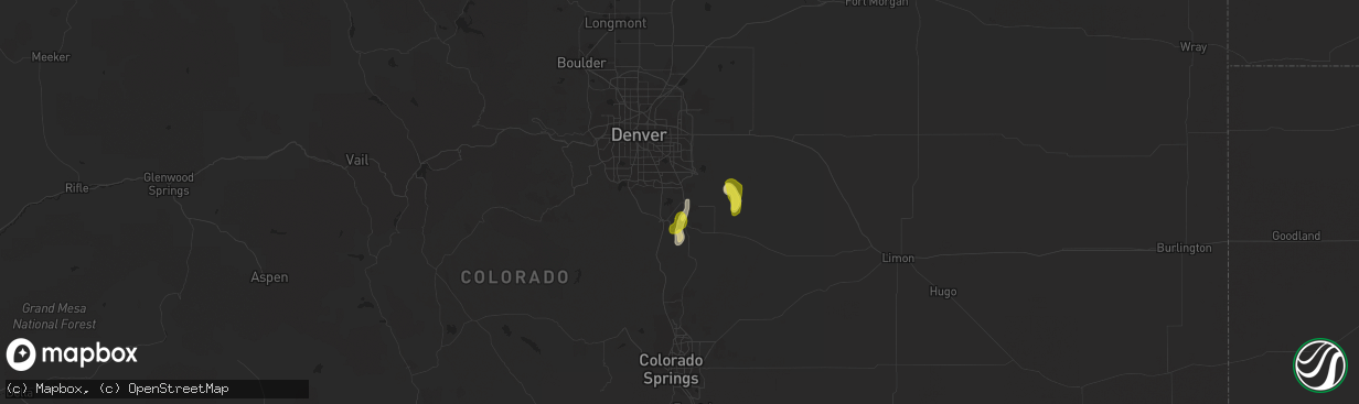 Hail map in Parker, CO on August 15, 2017