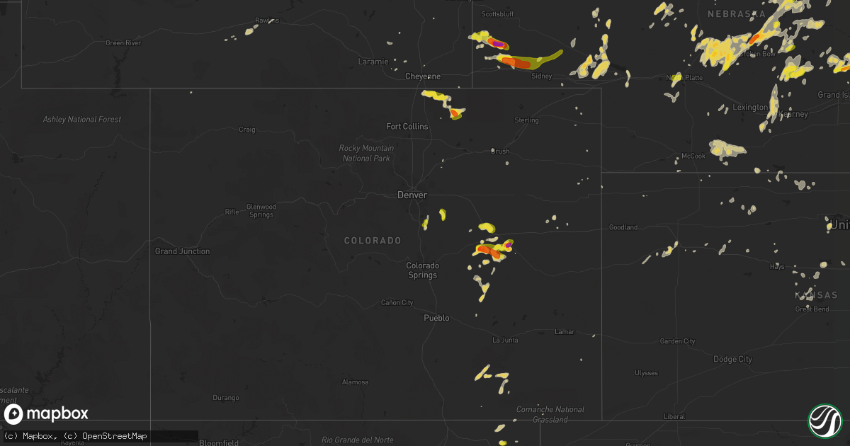 Hail map on August 15, 2017