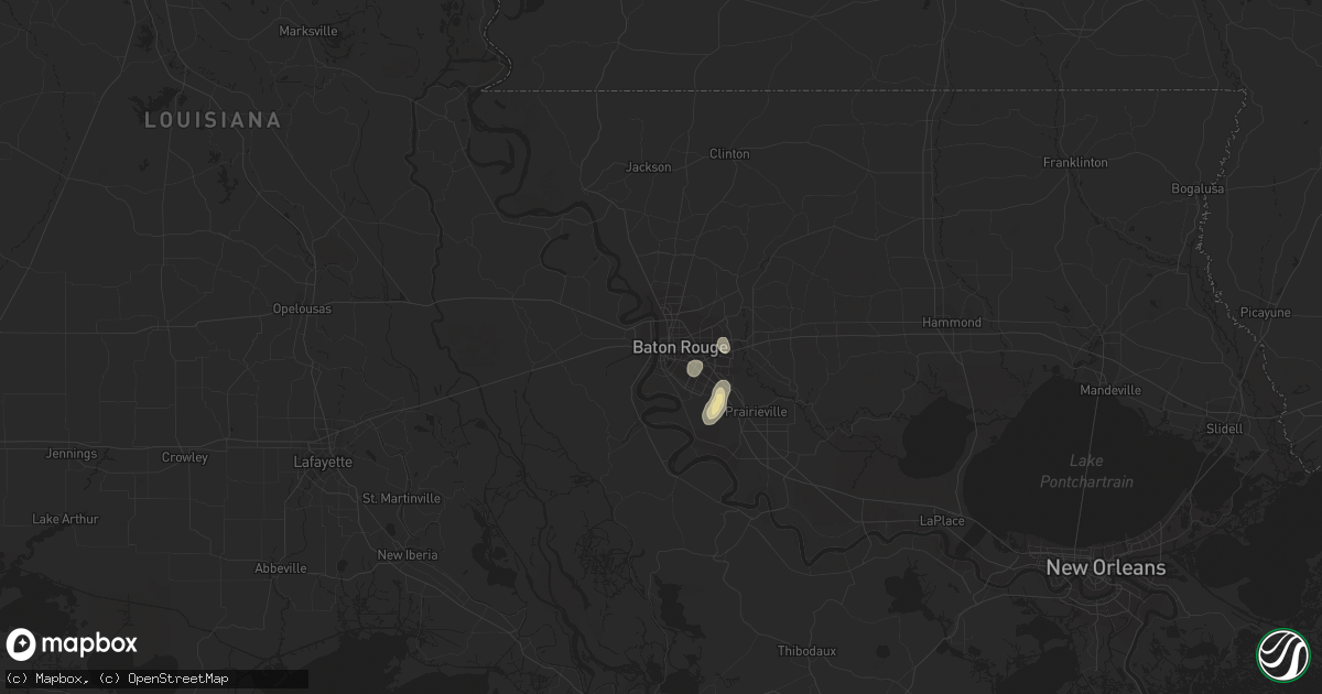 Hail map in Baton Rouge, LA on August 15, 2018