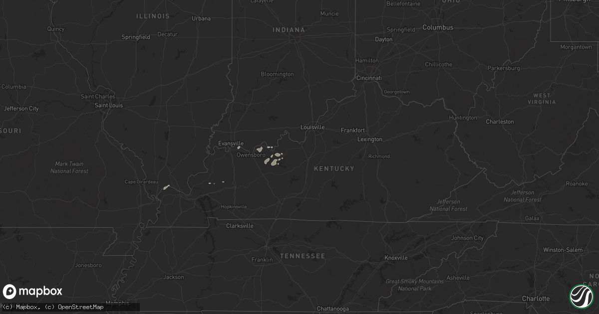 Hail map in Kentucky on August 15, 2018