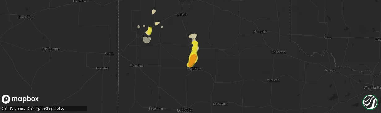 Hail map in Kress, TX on August 15, 2018