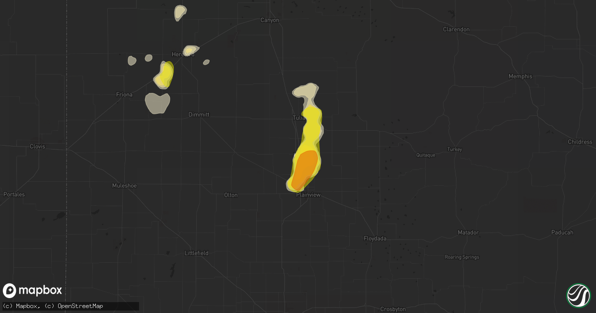 Hail map in Kress, TX on August 15, 2018