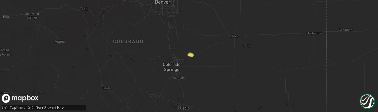 Hail map in Peyton, CO on August 15, 2018