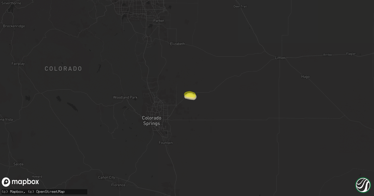 Hail map in Peyton, CO on August 15, 2018