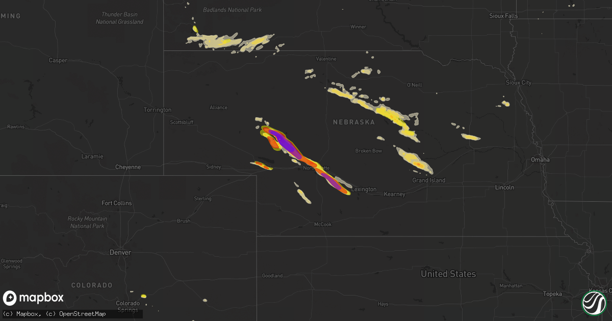 Hail map on August 15, 2018