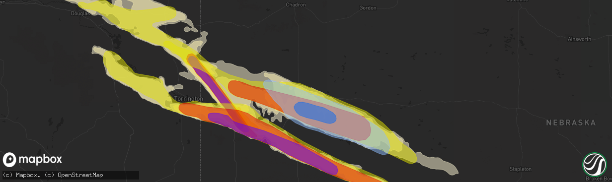 Hail map in Alliance, NE on August 15, 2019