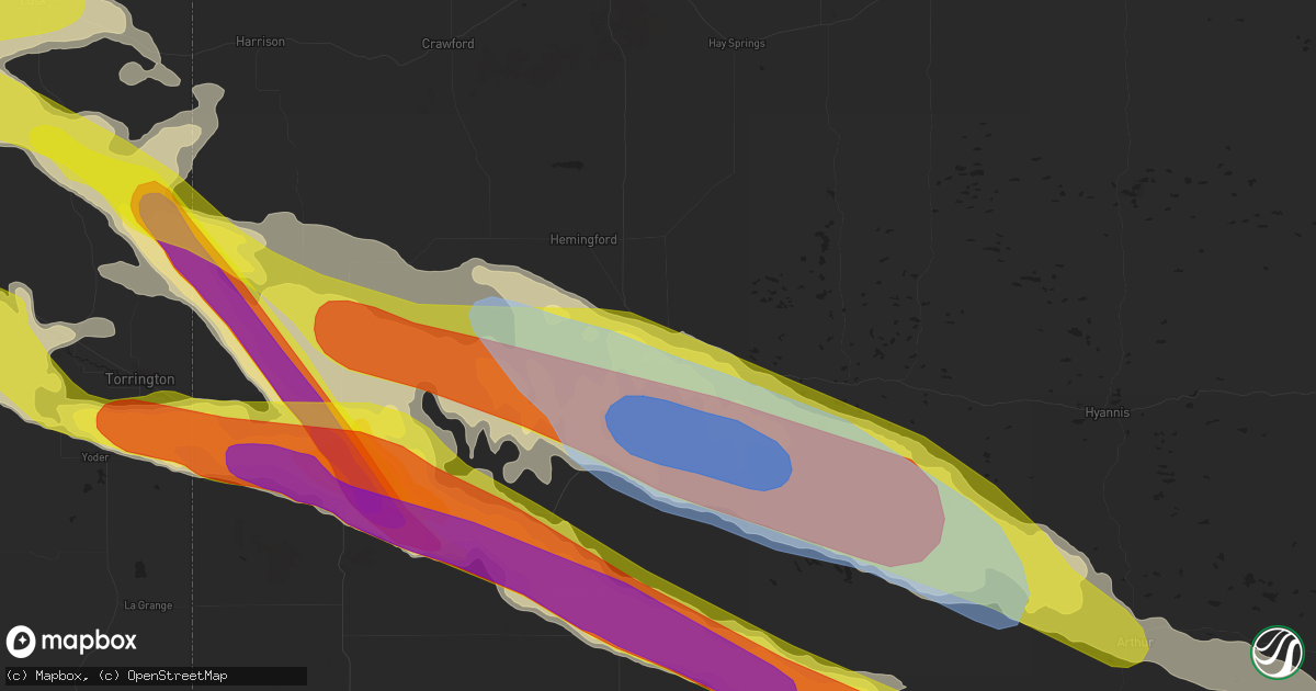 Hail map in Alliance, NE on August 15, 2019