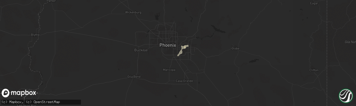 Hail map in Chandler, AZ on August 15, 2021