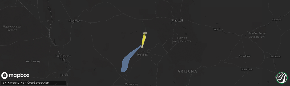 Hail map in Chino Valley, AZ on August 15, 2021