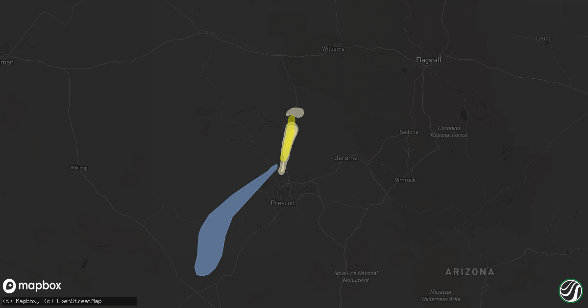 Hail map in Chino Valley, AZ on August 15, 2021