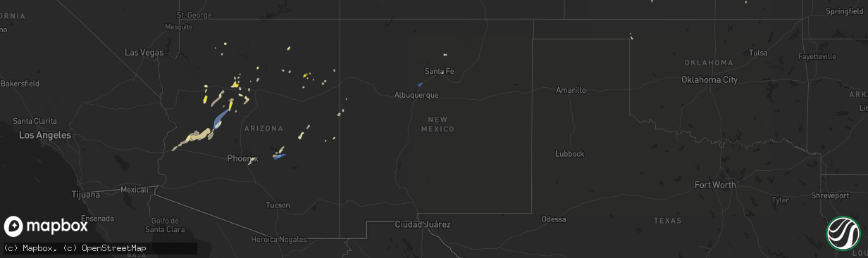 Hail map in New Mexico on August 15, 2021