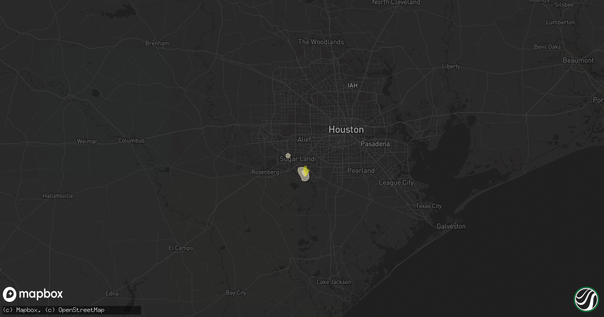 Hail map in Sugar Land, TX on August 15, 2021