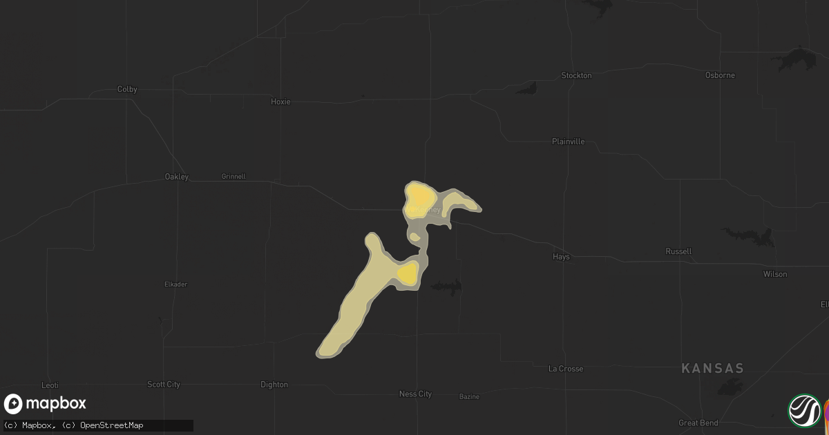 Hail map in Wakeeney, KS on August 15, 2021