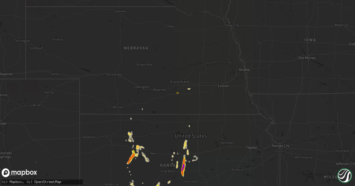Hail map on August 15, 2021