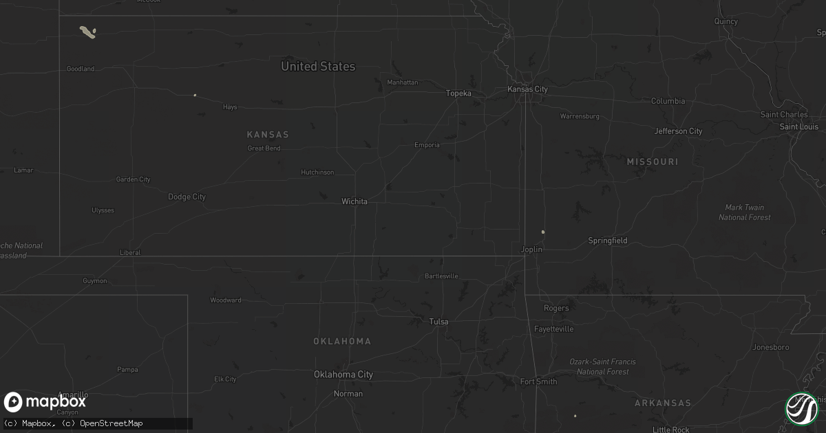 Hail map on August 15, 2022