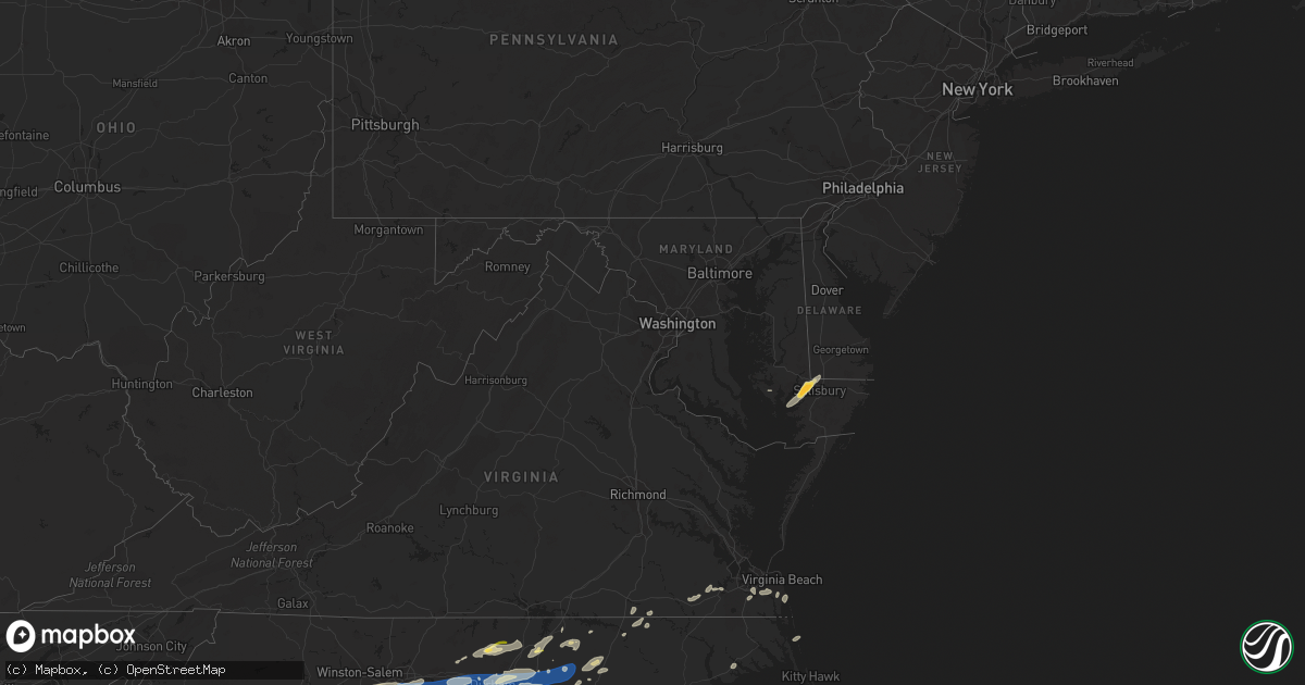 Hail map in Delaware on August 15, 2023