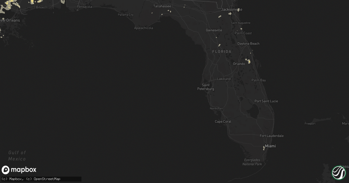 Hail map in Florida on August 15, 2023