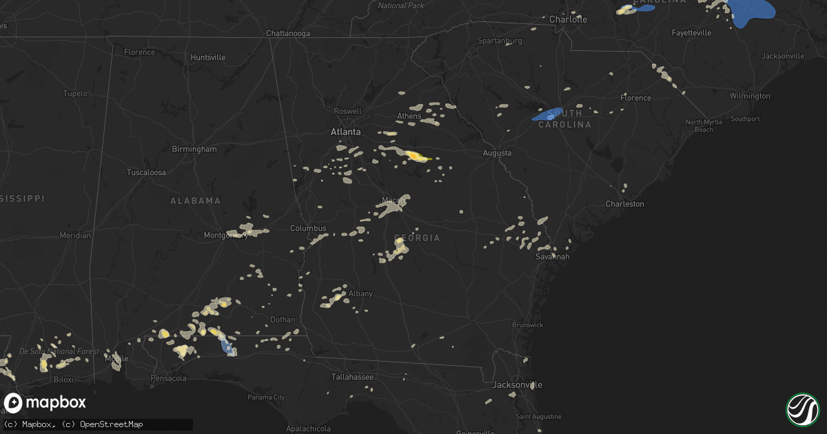 Hail map in Georgia on August 15, 2023