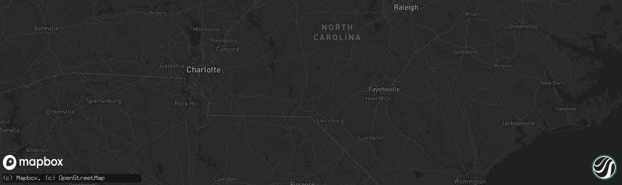 Hail map in Hillsborough, NC on August 15, 2023