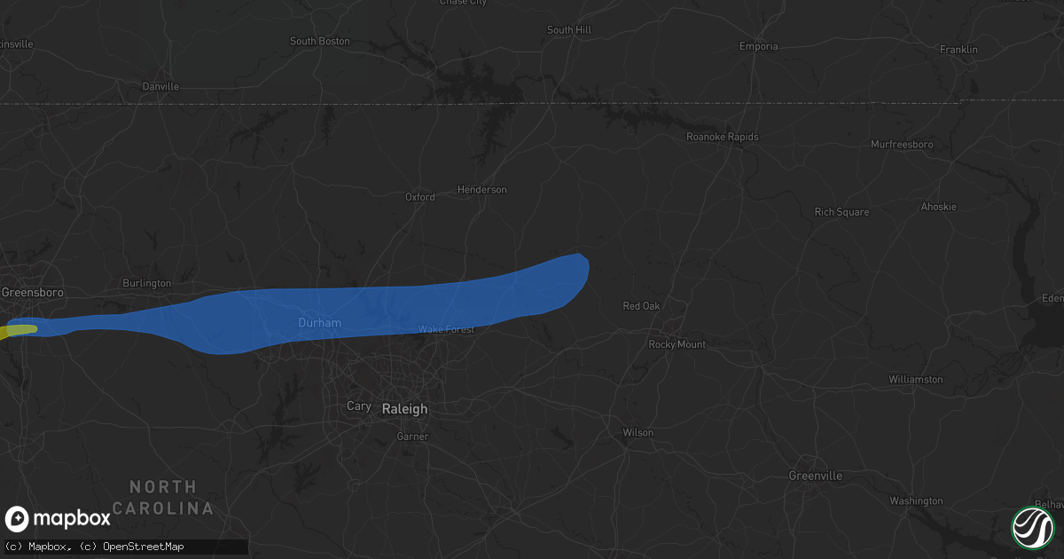 Hail map in Louisburg, NC on August 15, 2023