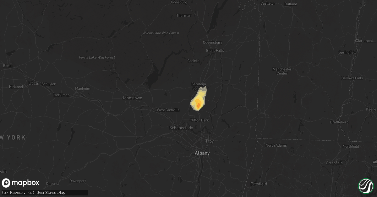 Hail map in Ballston Spa, NY on August 15, 2024