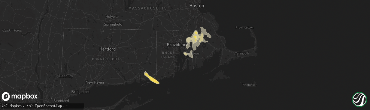 Hail map in Bristol, RI on August 15, 2024