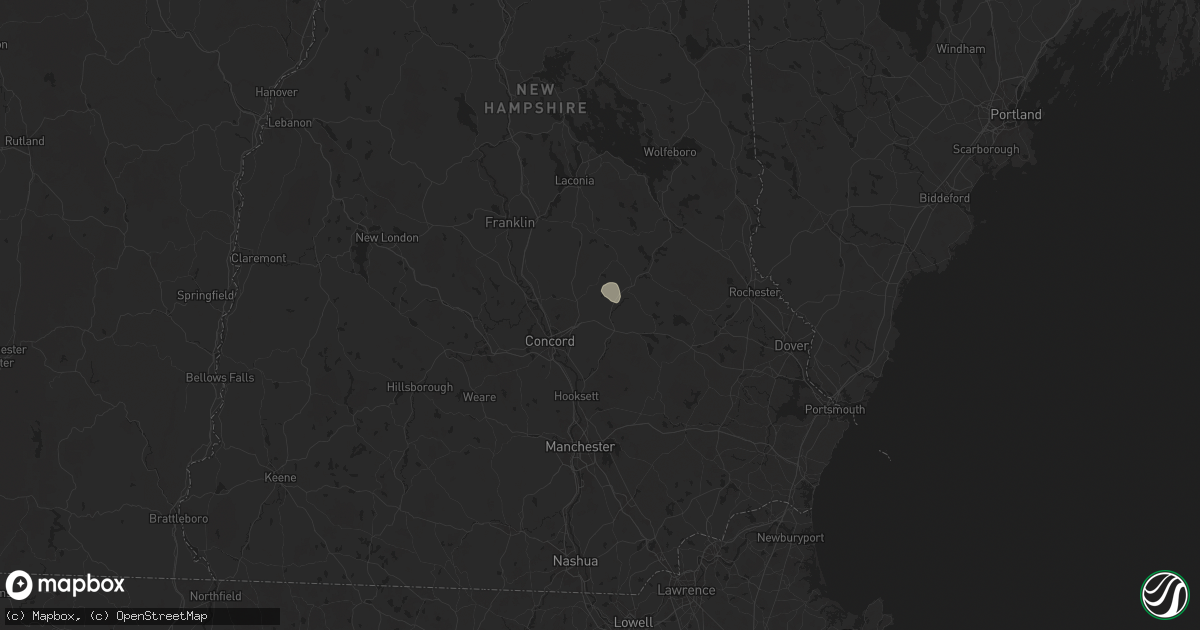 Hail map in Chichester, NH on August 15, 2024