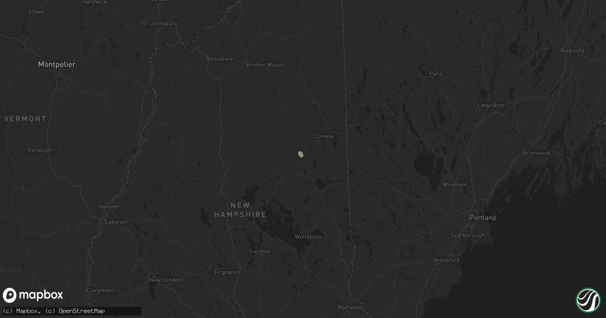 Hail map in Chocorua, NH on August 15, 2024