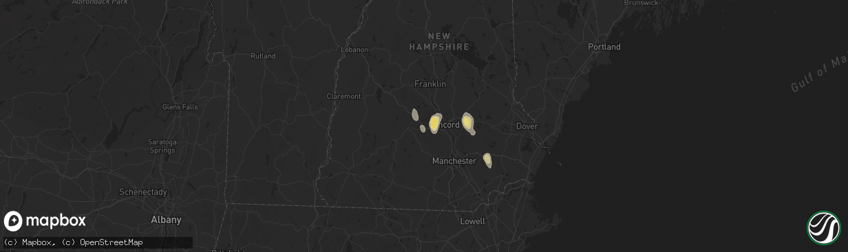 Hail map in Contoocook, NH on August 15, 2024