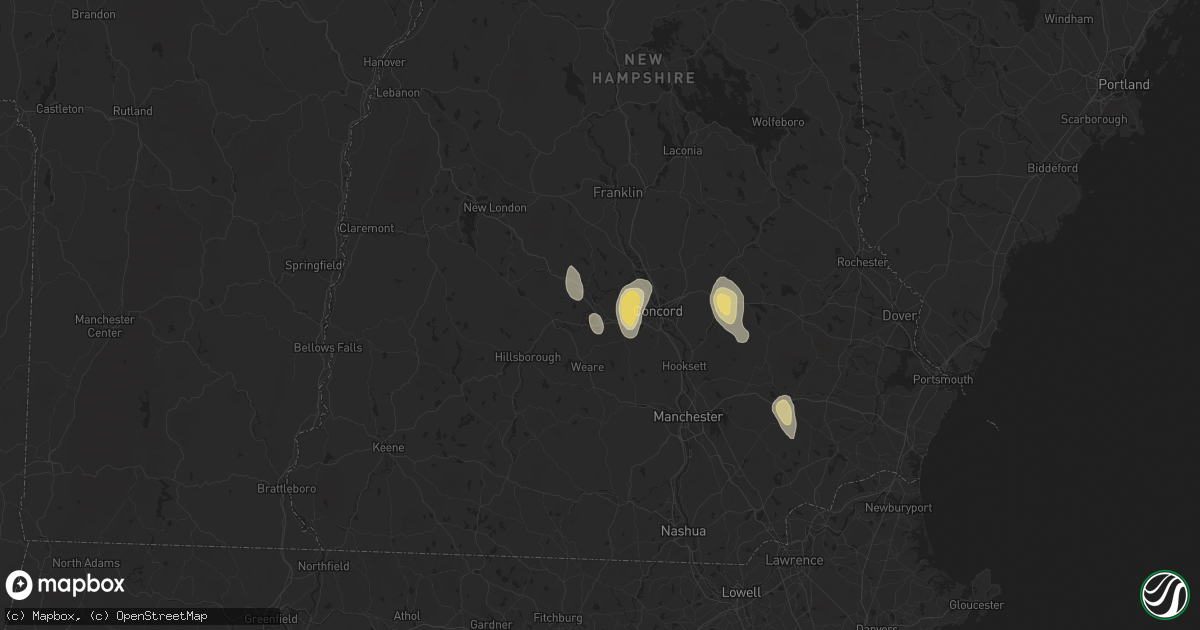 Hail map in Contoocook, NH on August 15, 2024