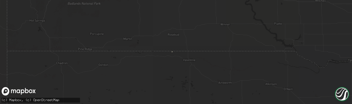 Hail map in Crookston, NE on August 15, 2024