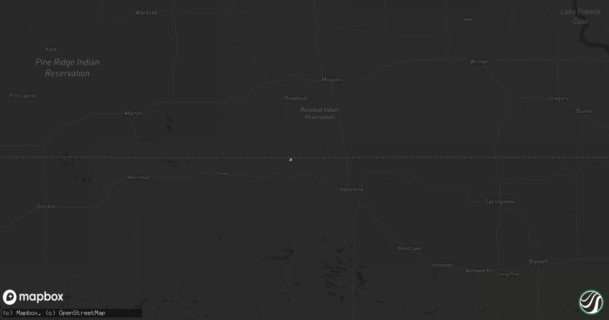 Hail map in Crookston, NE on August 15, 2024