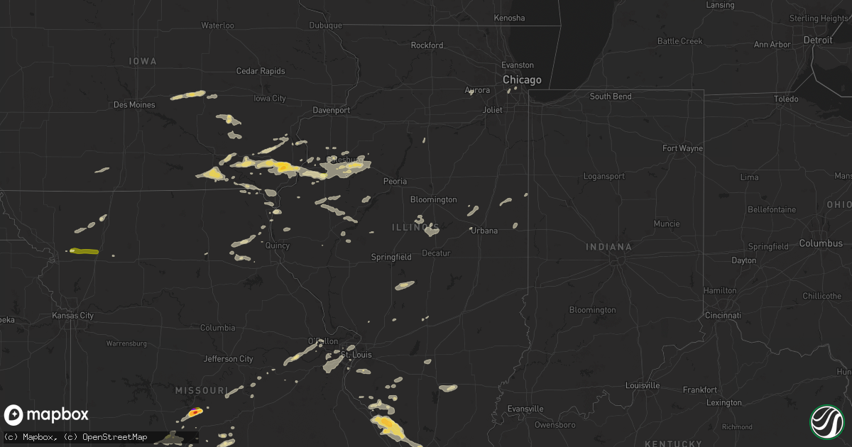 Hail map in Illinois on August 15, 2024