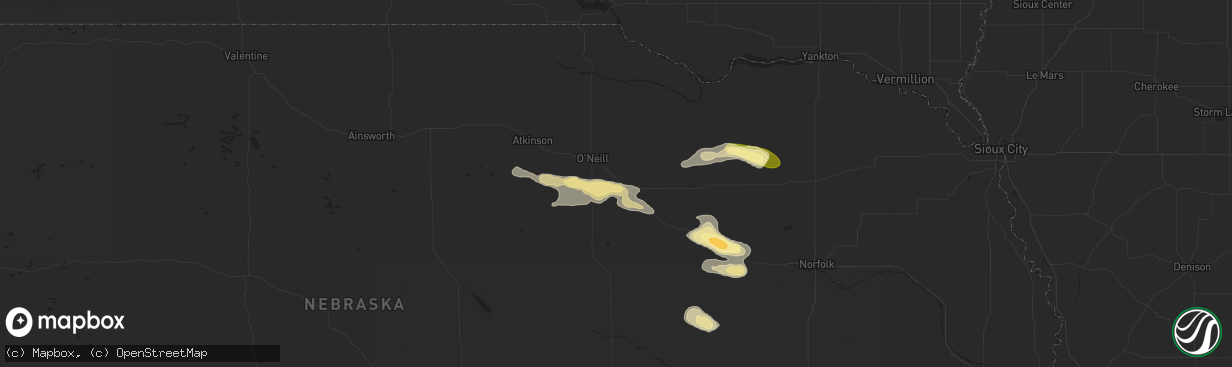 Hail map in Inman, NE on August 15, 2024