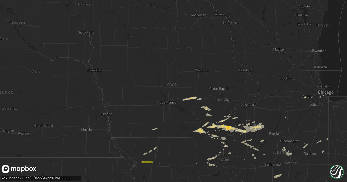 Hail map in Iowa on August 15, 2024