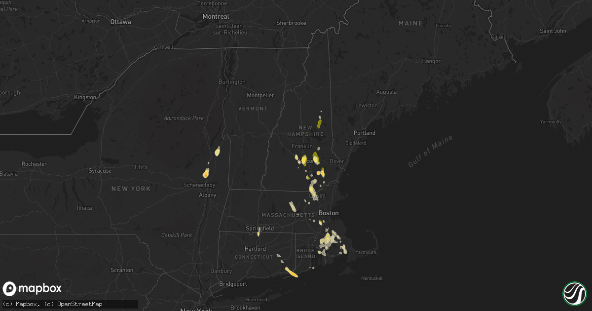 Hail map in New Hampshire on August 15, 2024