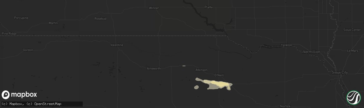 Hail map in Newport, NE on August 15, 2024