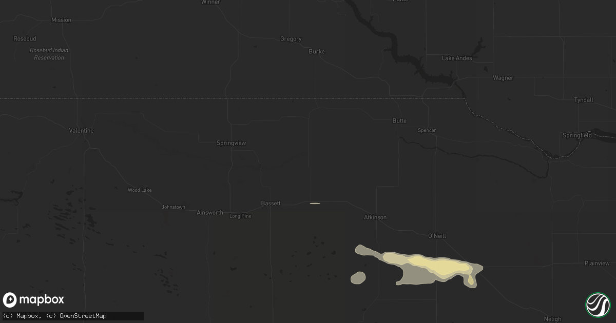 Hail map in Newport, NE on August 15, 2024